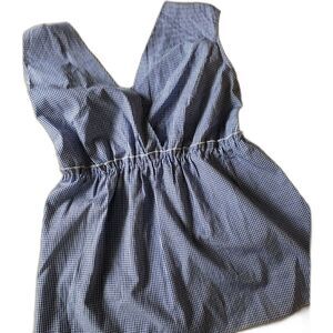 Banana Republic Gingham Sleeveless Top Crossback Size Large 100% Cotton Brunch